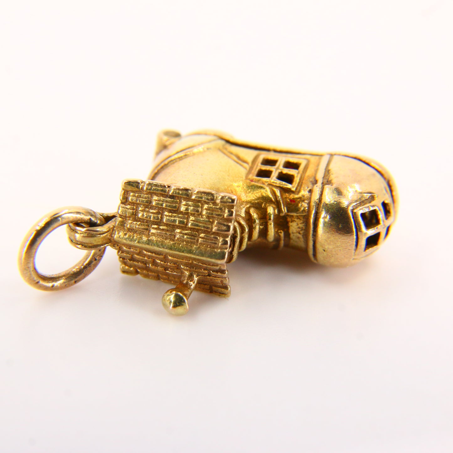 Vintage 9ct Hallmarked Gold George Jensen Shoe House Enamel Charm Pendant