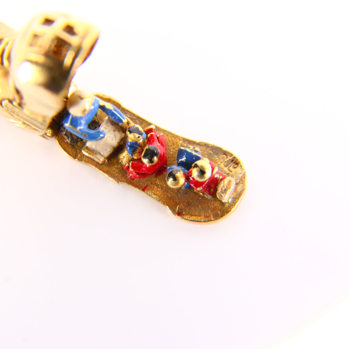 Vintage 9ct Hallmarked Gold George Jensen Shoe House Enamel Charm Pendant