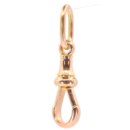 Antique 9ct Rose Gold Hallmarked Dog Clip Clasp Jewellery Finding Charm Clip
