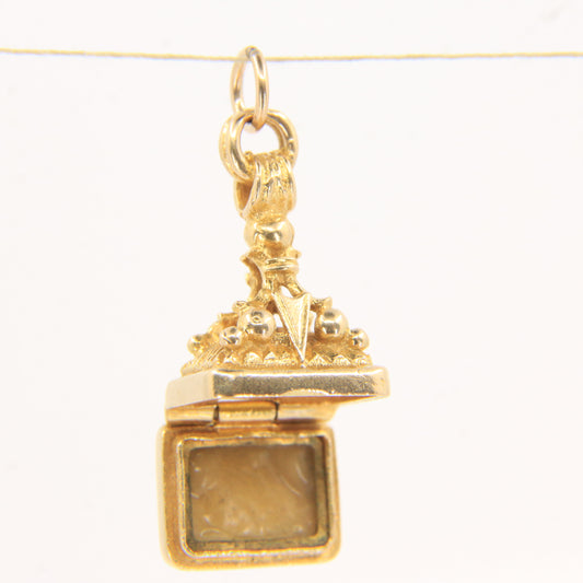Vintage 9ct Hallmarked Gold Georg Jensen Hinged Fob Locket Charm Pendant Gift