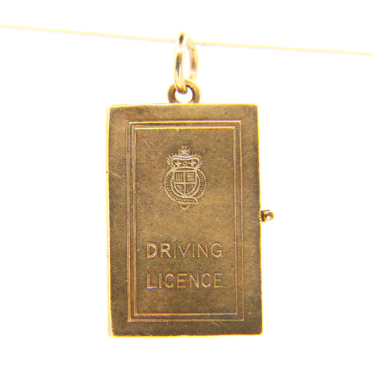 Vintage 9ct Hallmarked Gold Driver’s Licence Charm | UK New Driver Pendant