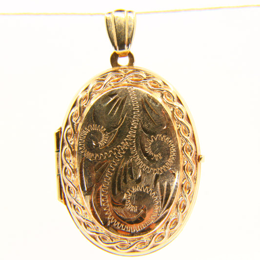 Vintage 9ct Hallmarked Gold Double Locket Pendant | 4 Photo Compartments