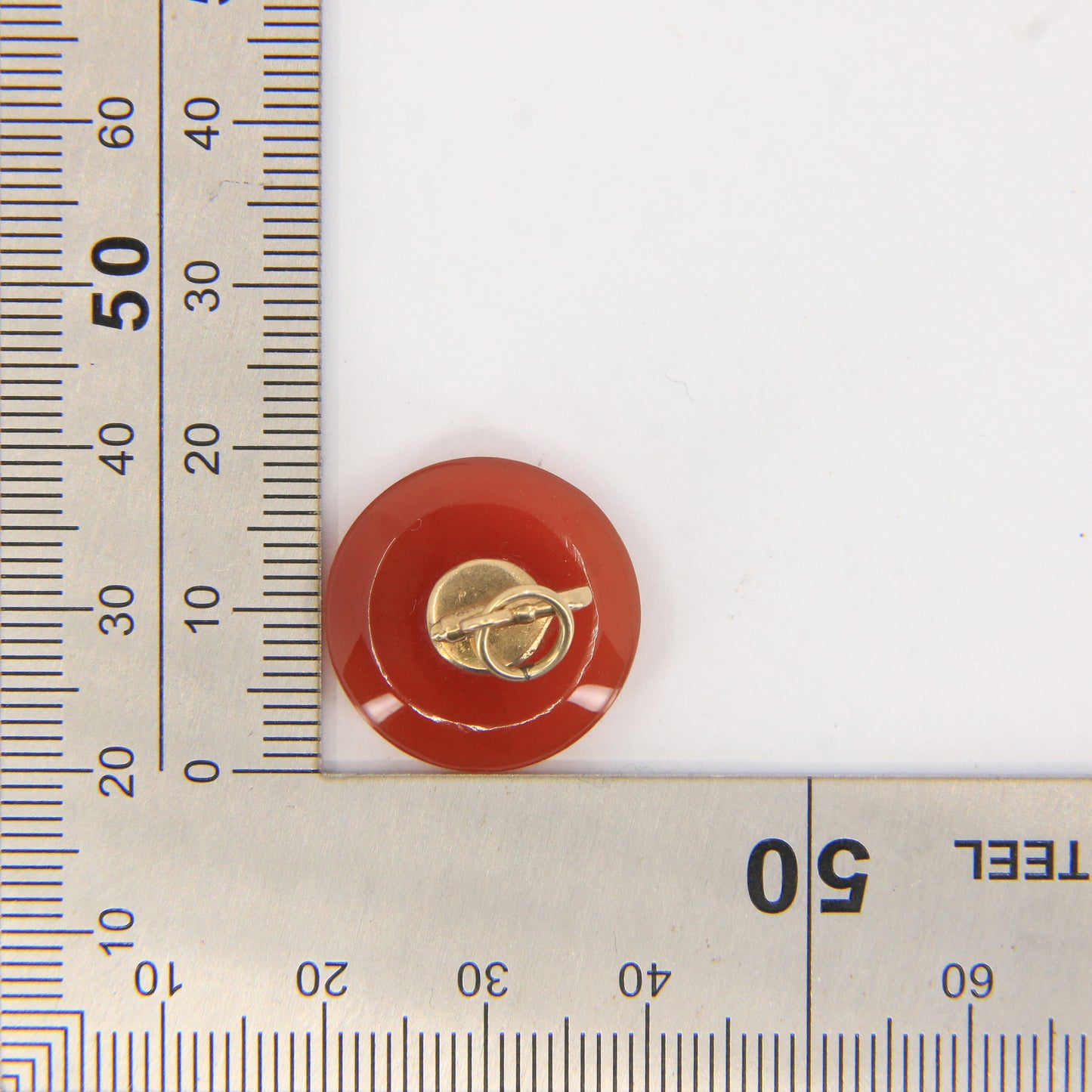 Vintage 9ct Hallmarked Yellow Gold Carnelian Curling Stone Charm Pendant Gift