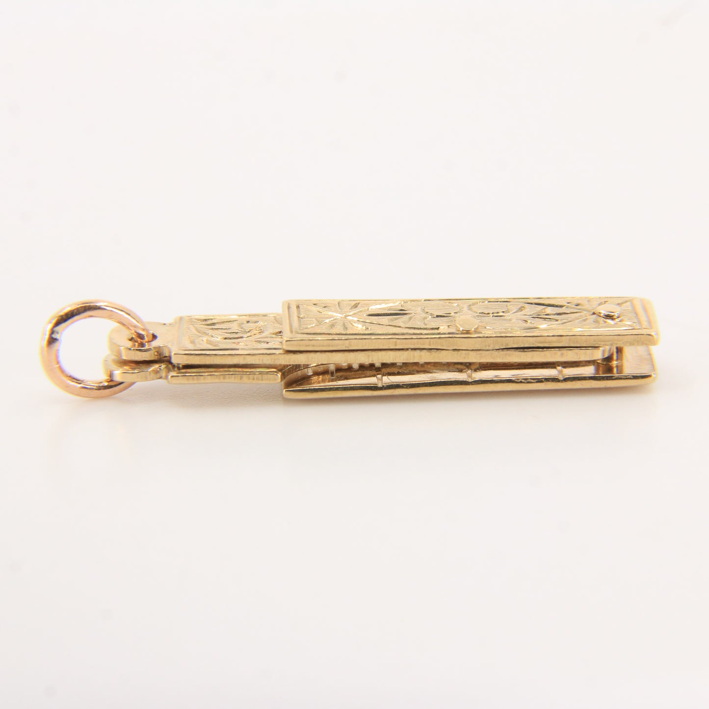 Vintage 9ct Gold Hallmarked Masonic Folding Pendant Compass Square Freemason