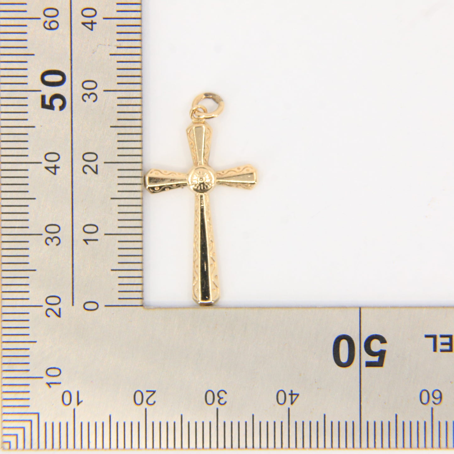 Vintage 9ct Hallmarked Gold Cross Pendant – Solid Religious Charm