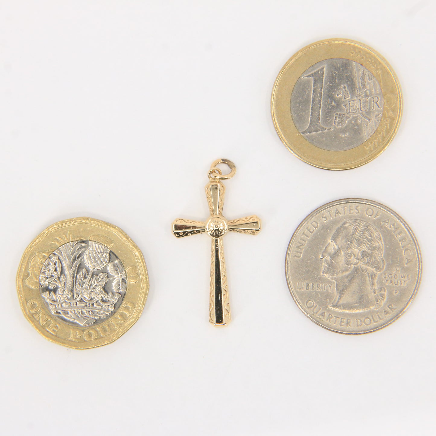 Vintage 9ct Hallmarked Gold Cross Pendant – Solid Religious Charm