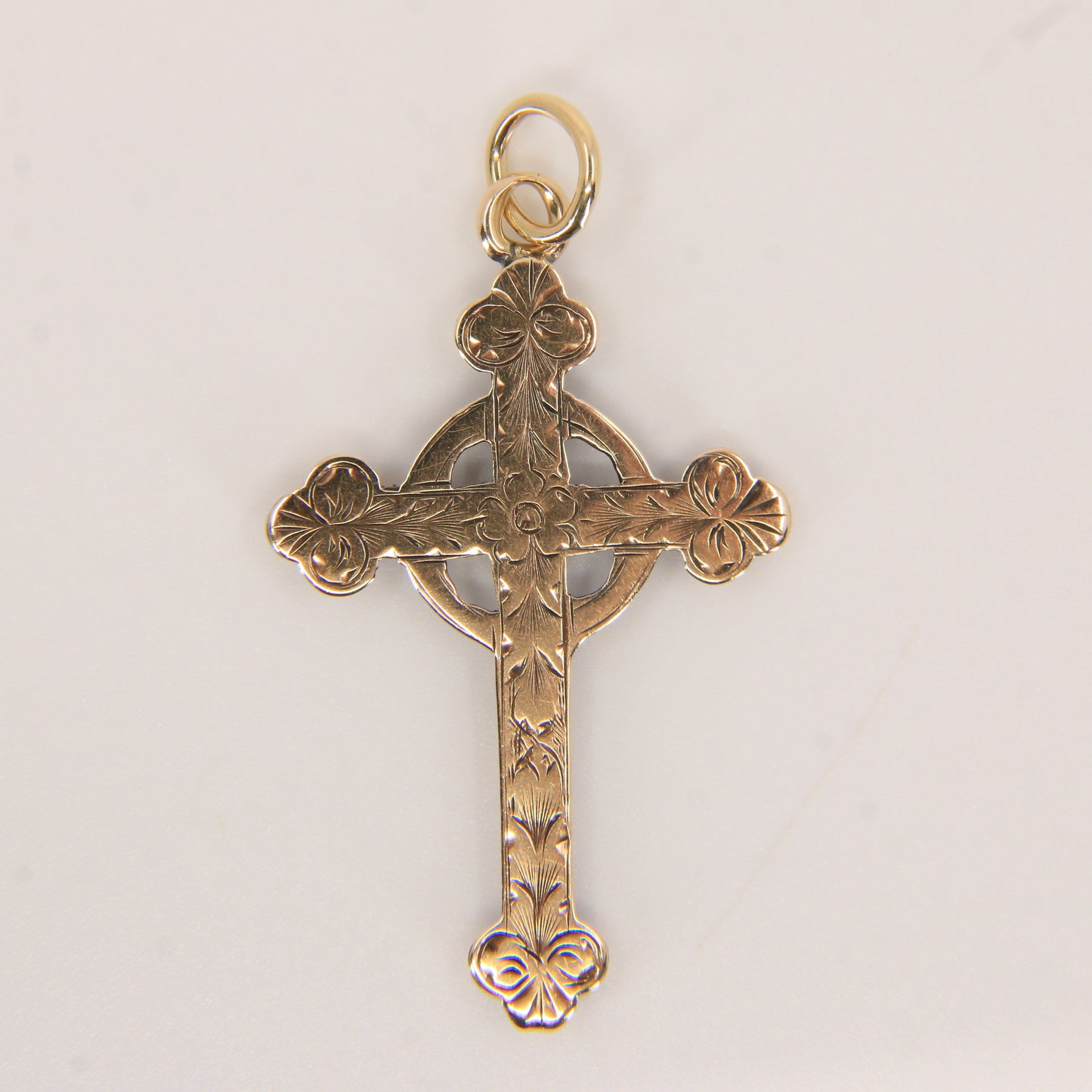 Antique 9ct Hallmarked Gold Cross – P.Bros Solid Gold Pendant Charm
