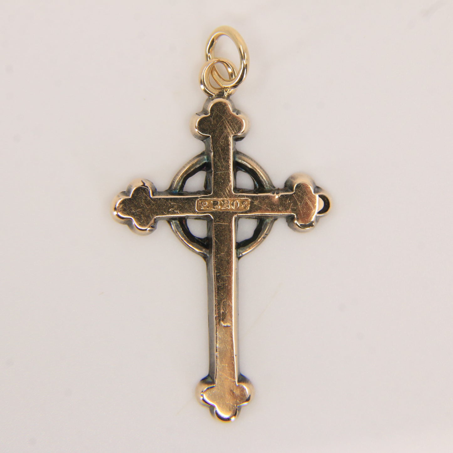 Antique 9ct Hallmarked Gold Cross – P.Bros Solid Gold Pendant Charm
