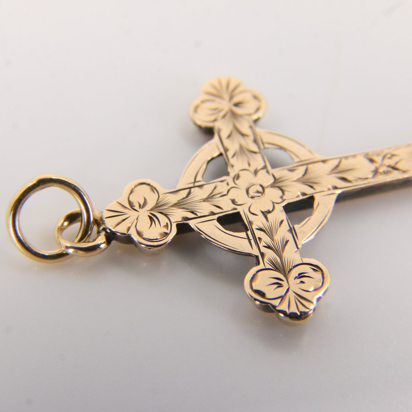 Antique 9ct Hallmarked Gold Cross – P.Bros Solid Gold Pendant Charm