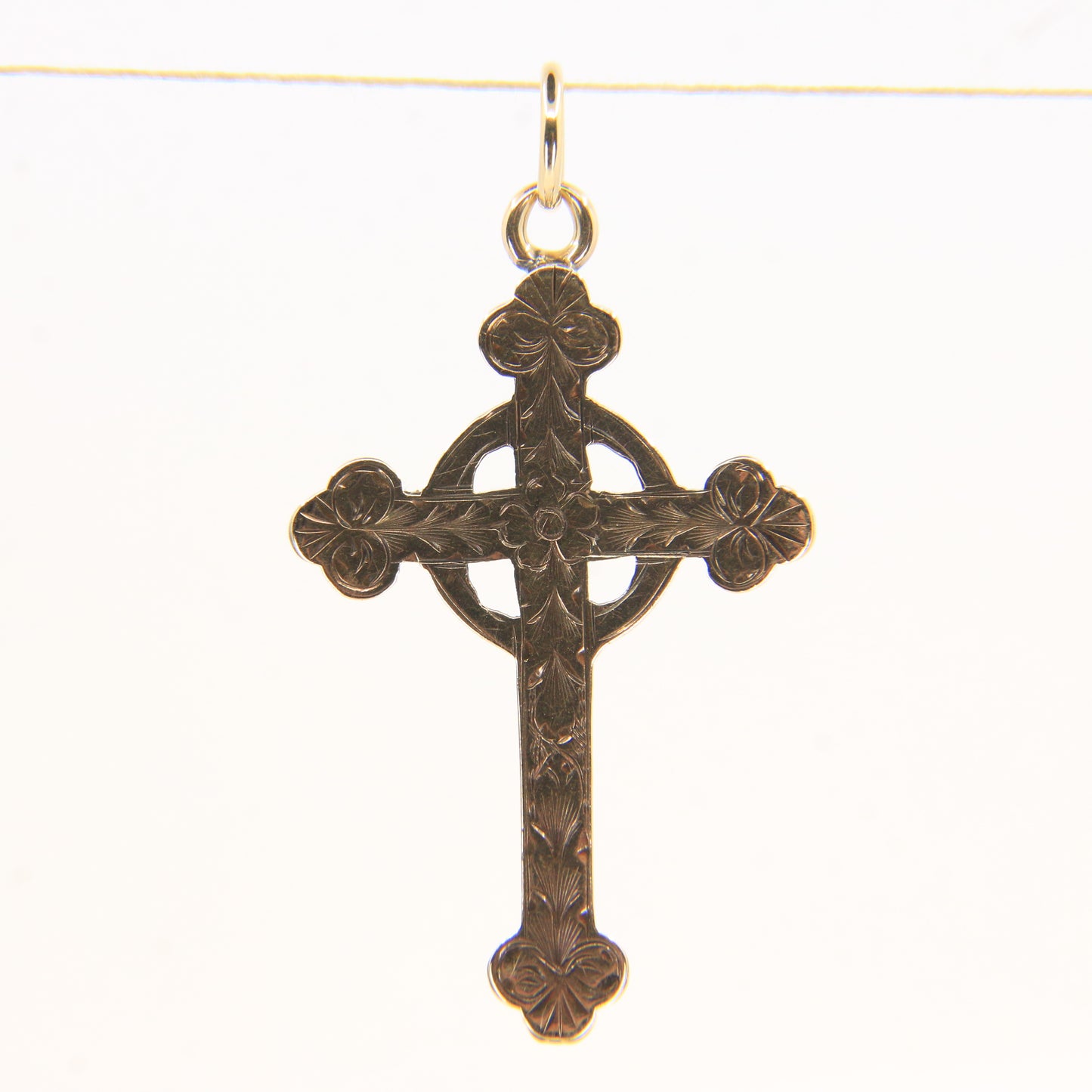 Antique 9ct Hallmarked Gold Cross – P.Bros Solid Gold Pendant Charm