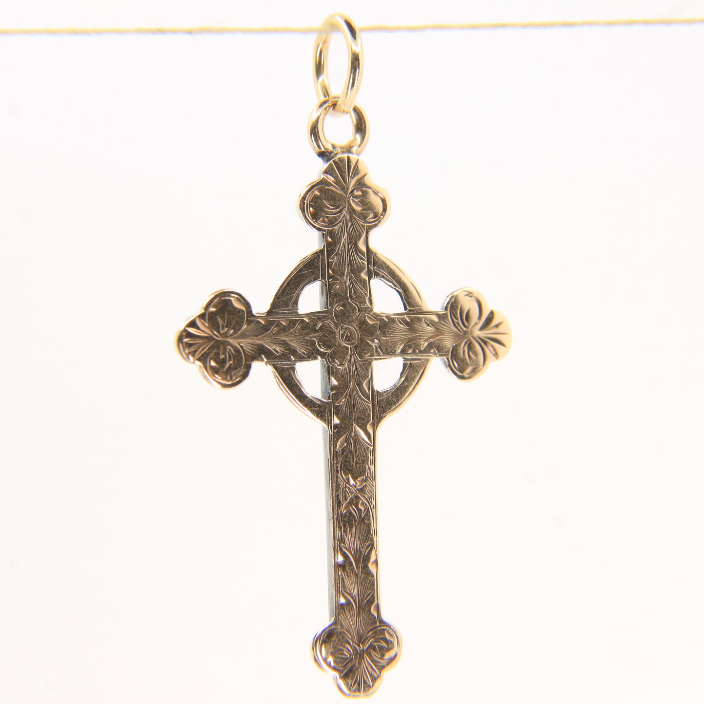 Antique 9ct Hallmarked Gold Cross – P.Bros Solid Gold Pendant Charm