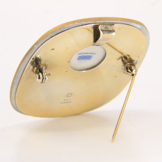 Vintage Georg Jensen Royal Copenhagen Flora Danica Wild Rose Silver Brooch Pendant