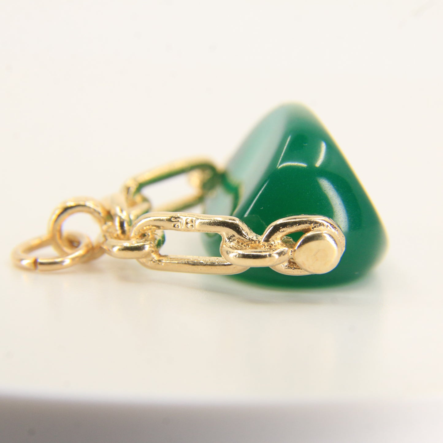 Vintage 9ct Hallmarked Gold Spinner Pendant – Malachite Fob Charm
