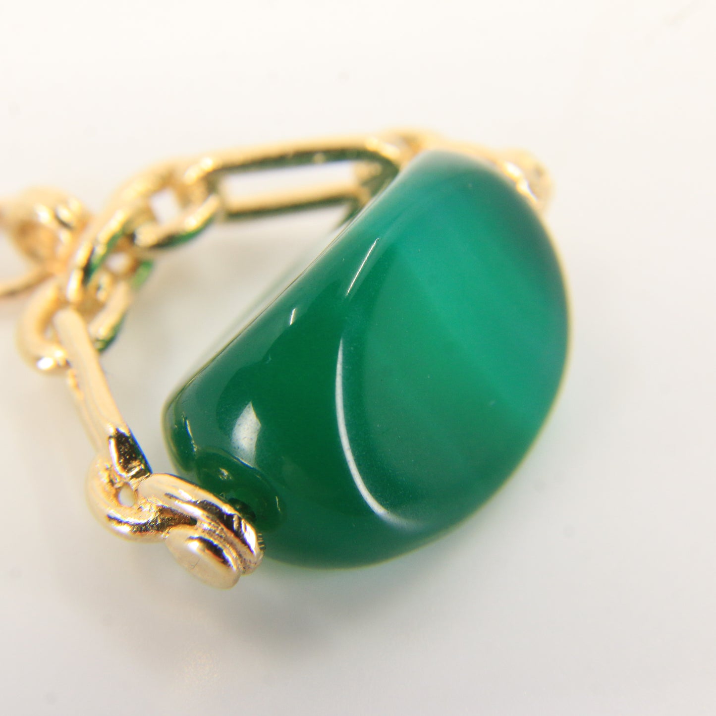 Vintage 9ct Hallmarked Gold Spinner Pendant – Malachite Fob Charm