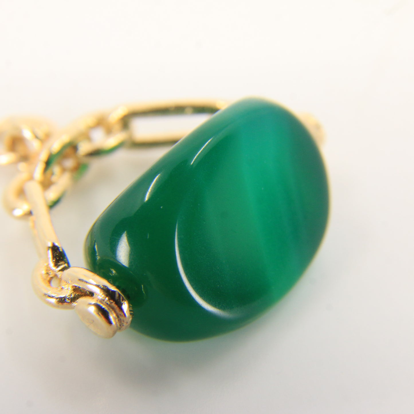 Vintage 9ct Hallmarked Gold Spinner Pendant – Malachite Fob Charm