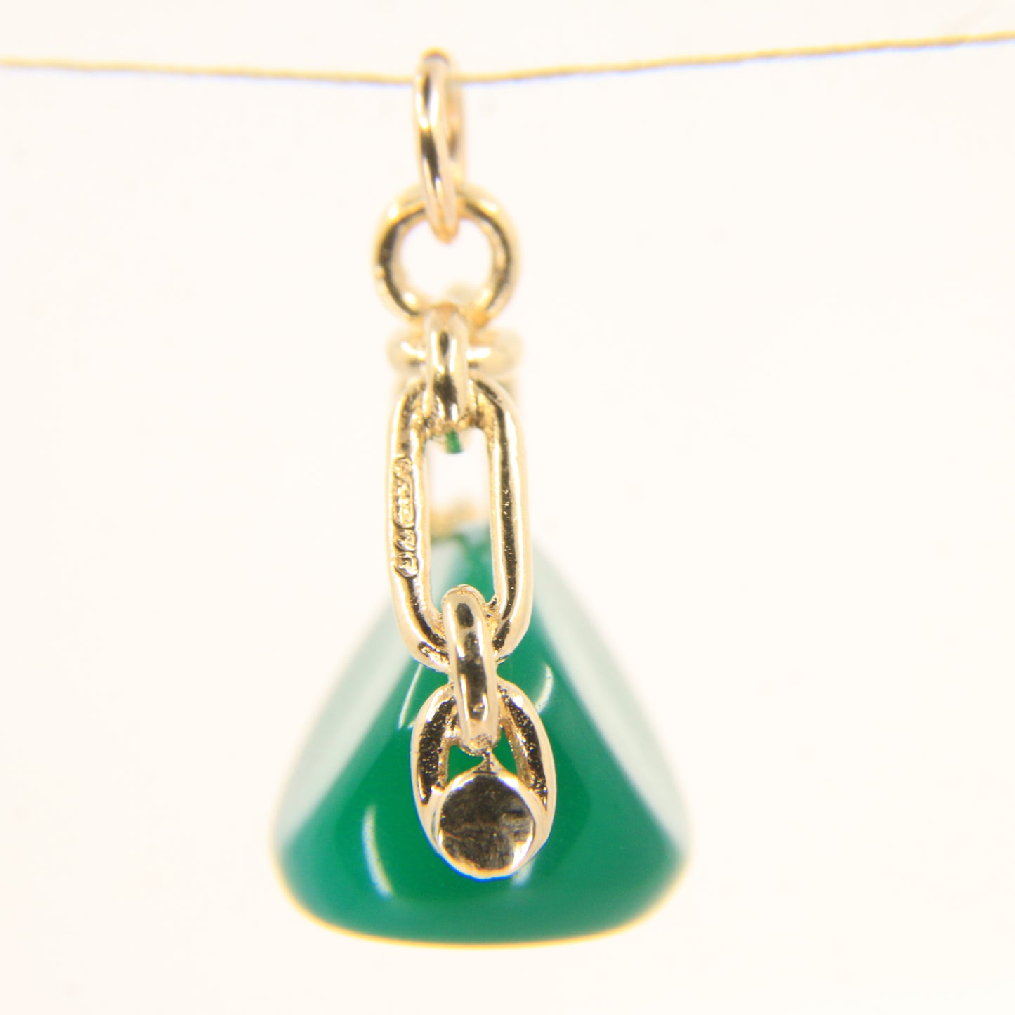 Vintage 9ct Hallmarked Gold Spinner Pendant – Malachite Fob Charm