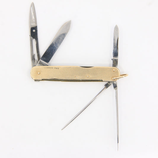 Antique 9ct Hallmarked Gold Edwardian Pocket Knife Folding Multitool Gift