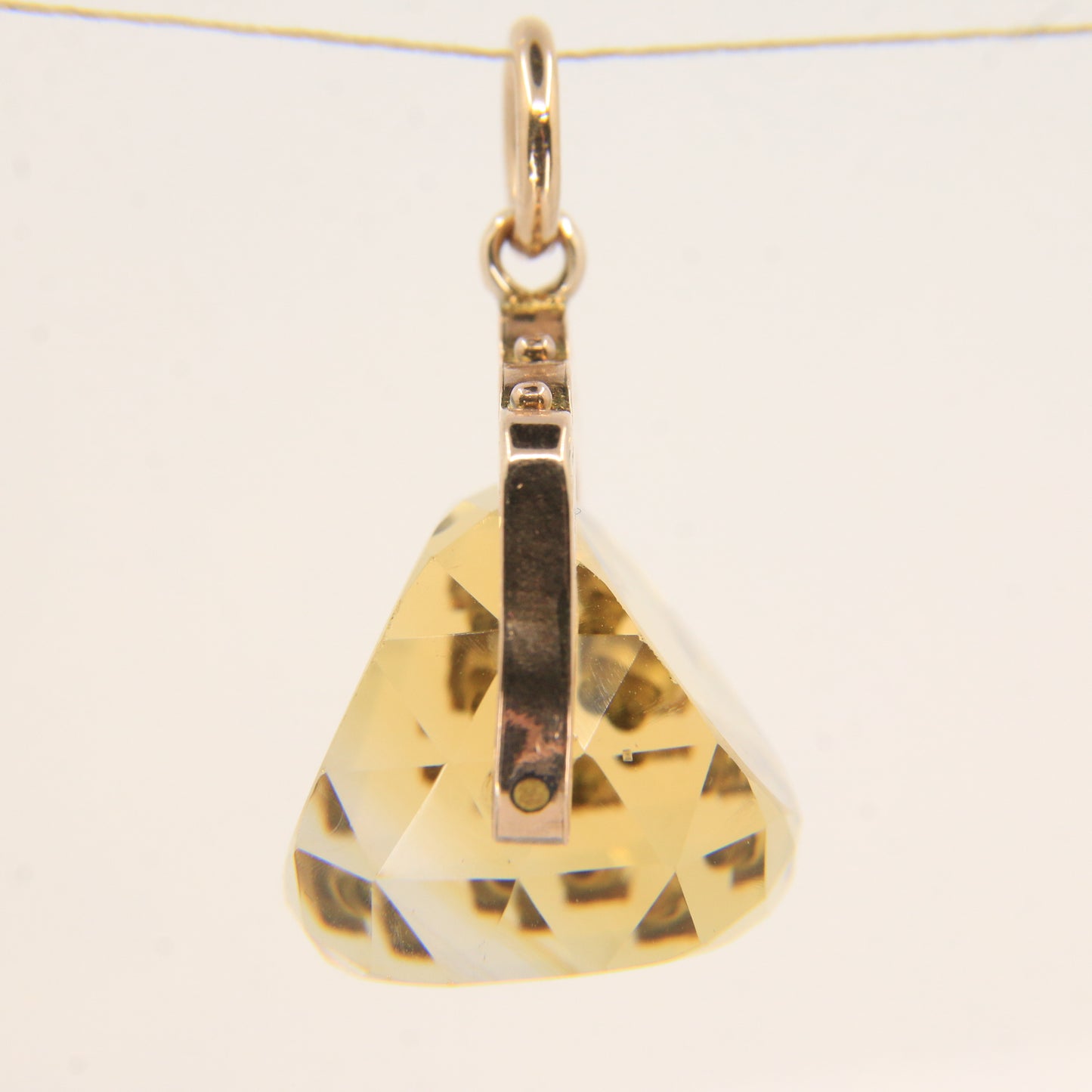 Antique 9ct Hallmarked Gold Spinner – Citrine Fob Pendant Charm
