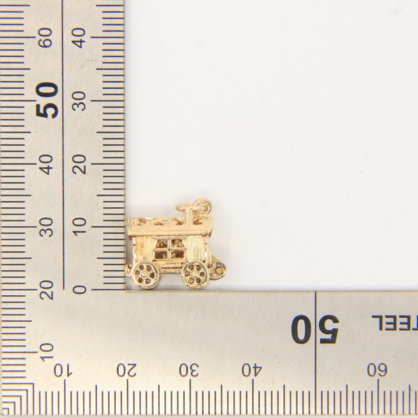 Vintage 9ct Hallmarked Gold Gypsy Wagon Charm | Opening Fortune Pendant