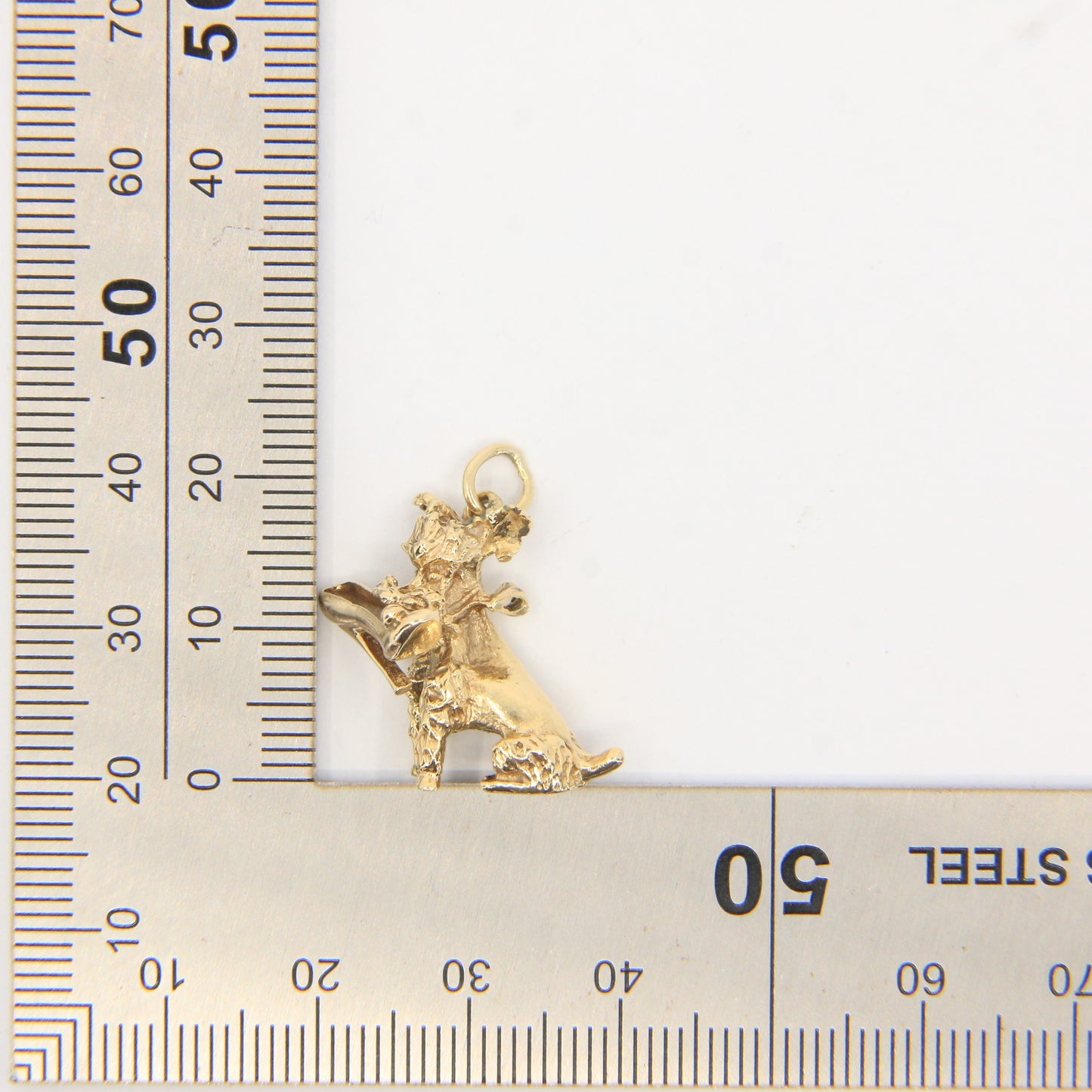 Vintage 9ct Hallmarked Gold Poodle Dog Charm | Heel Shoe Pendant