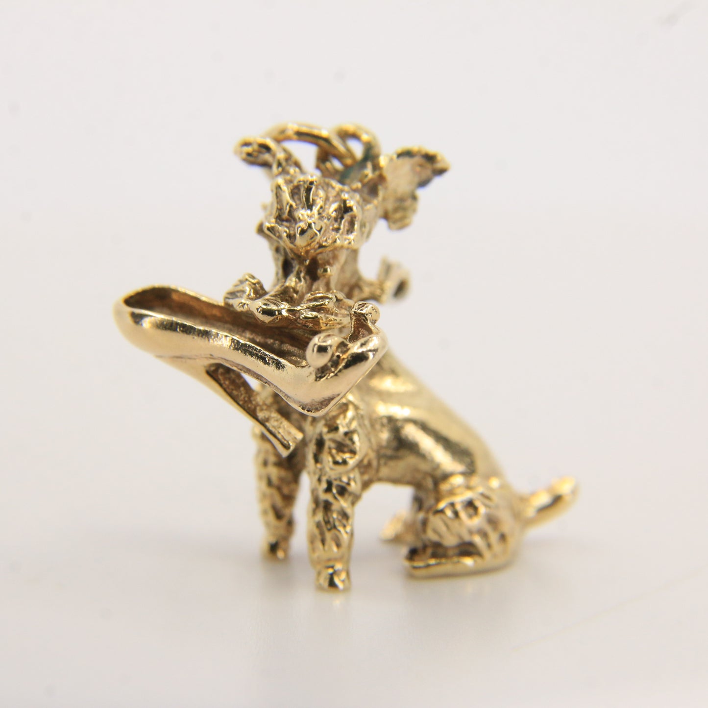 Vintage 9ct Hallmarked Gold Poodle Dog Charm | Heel Shoe Pendant
