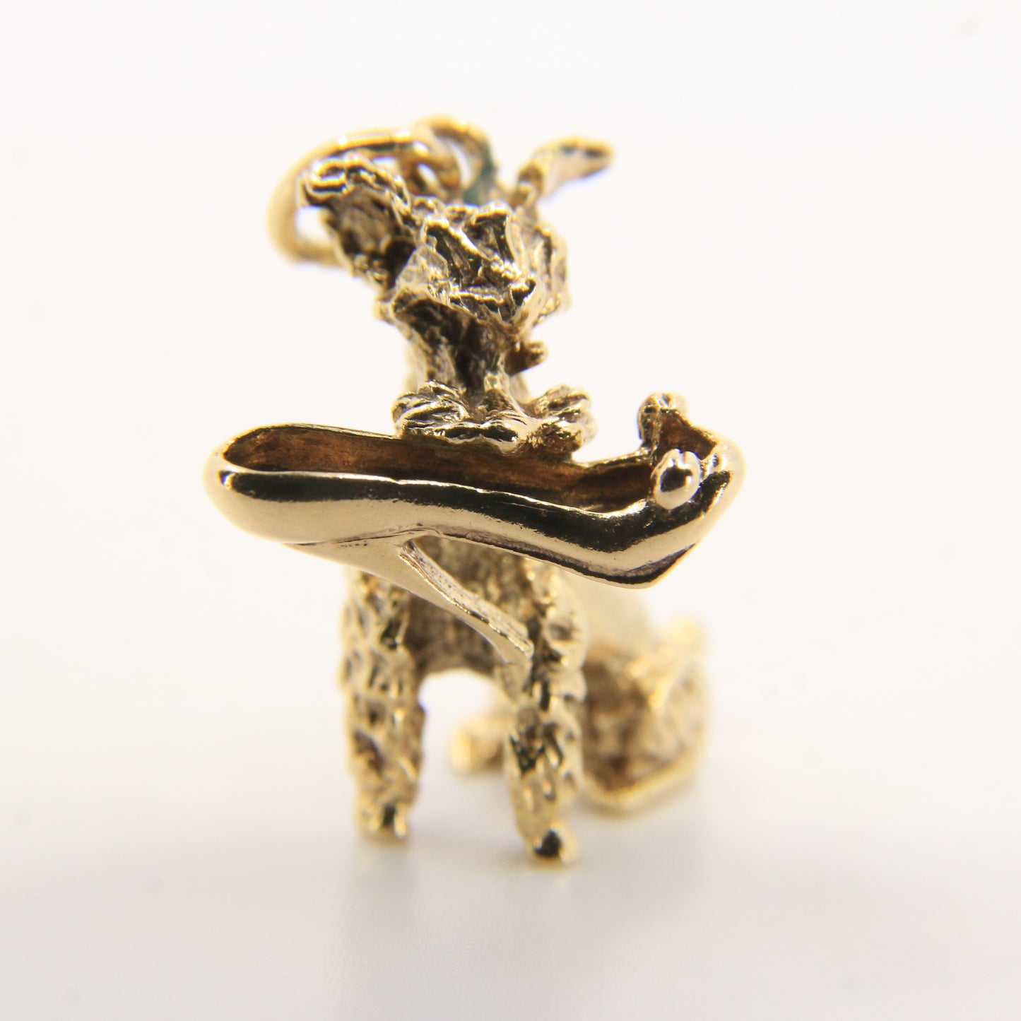 Vintage 9ct Hallmarked Gold Poodle Dog Charm | Heel Shoe Pendant