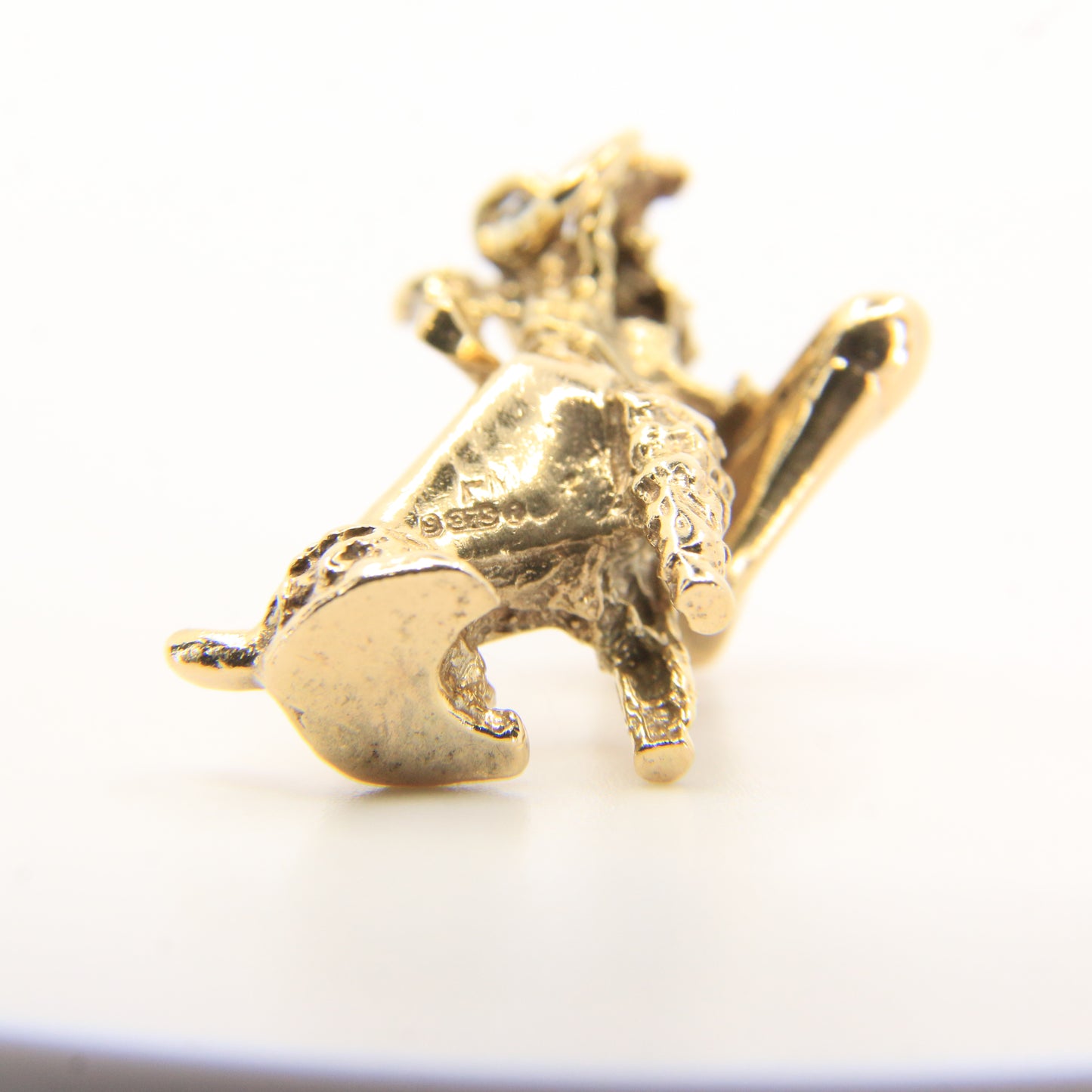 Vintage 9ct Hallmarked Gold Poodle Dog Charm | Heel Shoe Pendant