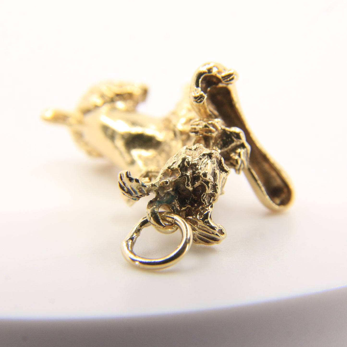 Vintage 9ct Hallmarked Gold Poodle Dog Charm | Heel Shoe Pendant