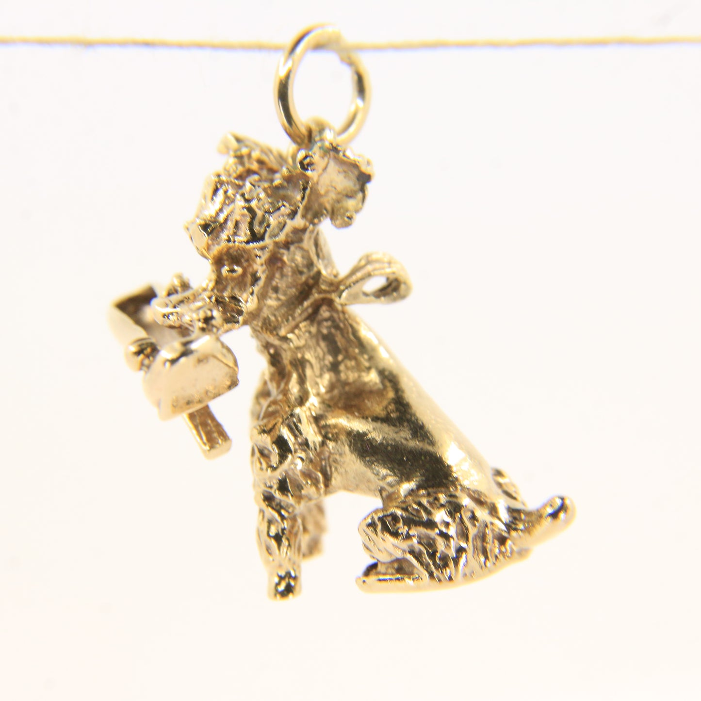 Vintage 9ct Hallmarked Gold Poodle Dog Charm | Heel Shoe Pendant