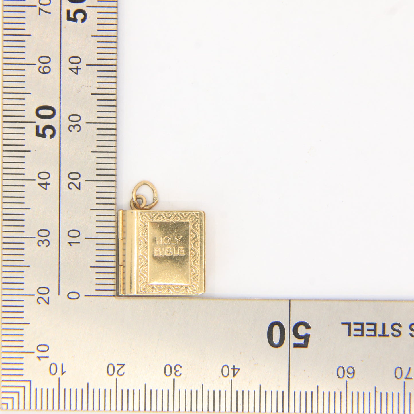 Vintage 9ct Hallmarked Gold Holy Bible Charm | Opening Locket with Pages