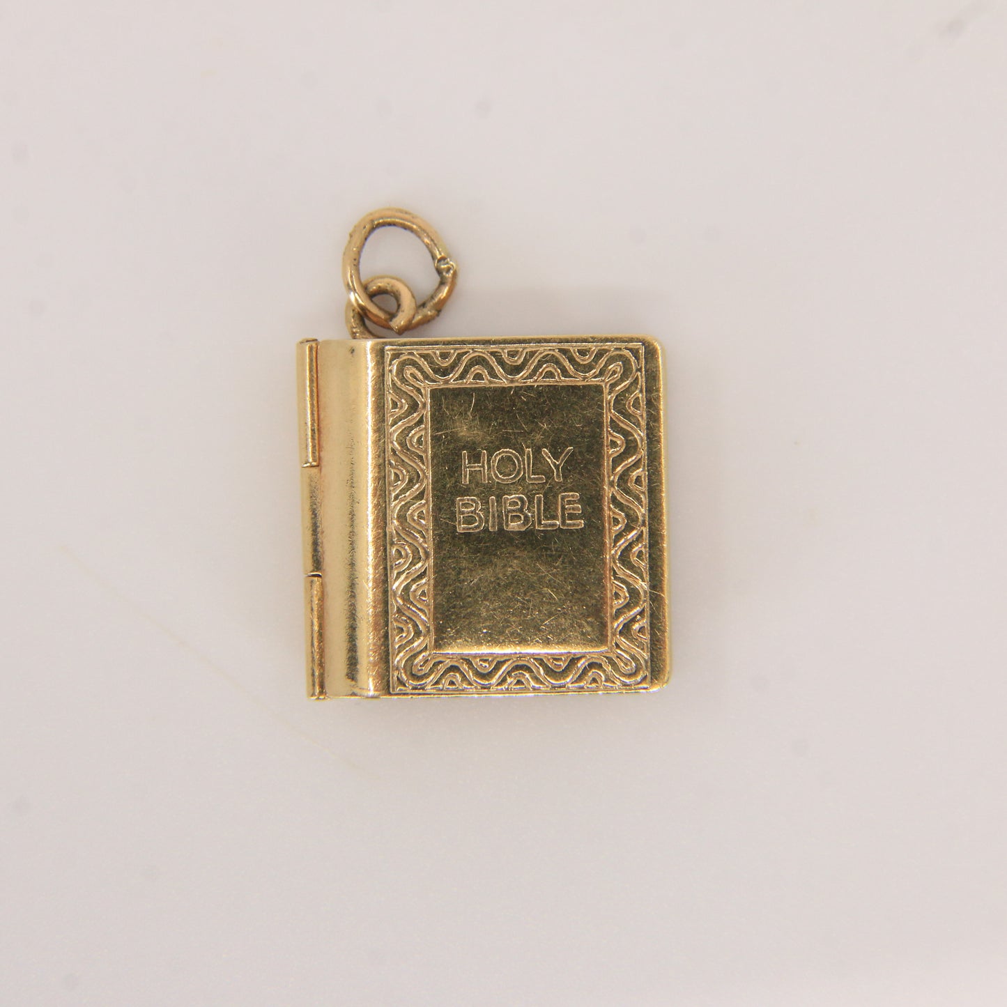 Vintage 9ct Hallmarked Gold Holy Bible Charm | Opening Locket with Pages