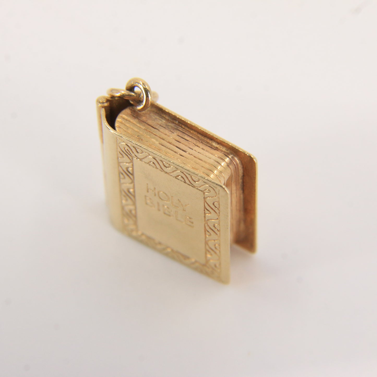 Vintage 9ct Hallmarked Gold Holy Bible Charm | Opening Locket with Pages