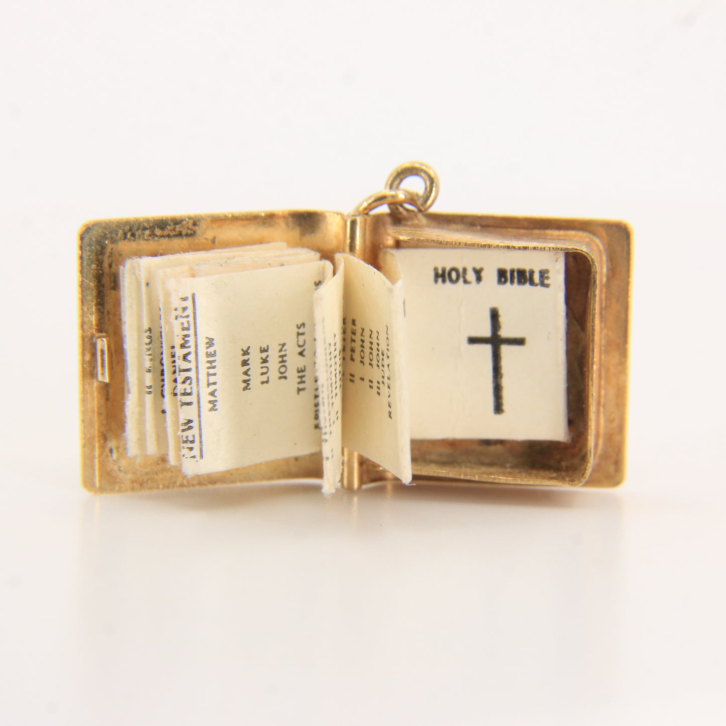 Vintage 9ct Hallmarked Gold Holy Bible Charm | Opening Locket with Pages