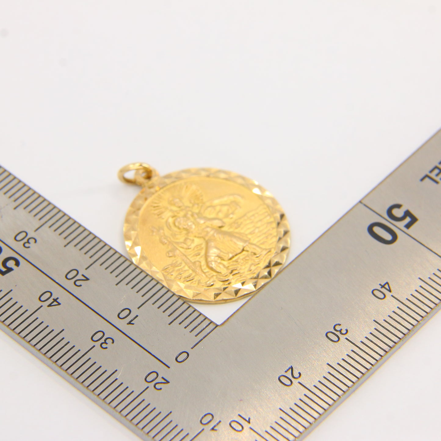 Vintage 9ct Saint Of Travellers Charm 9 Carat Saint Christopher Gold Pendant