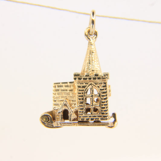 Vintage 9ct Hallmarked Gold Wedding Church Charm | Opening Pendant