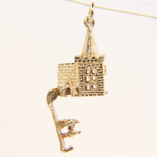 Vintage 9ct Hallmarked Gold Wedding Church Charm | Opening Pendant