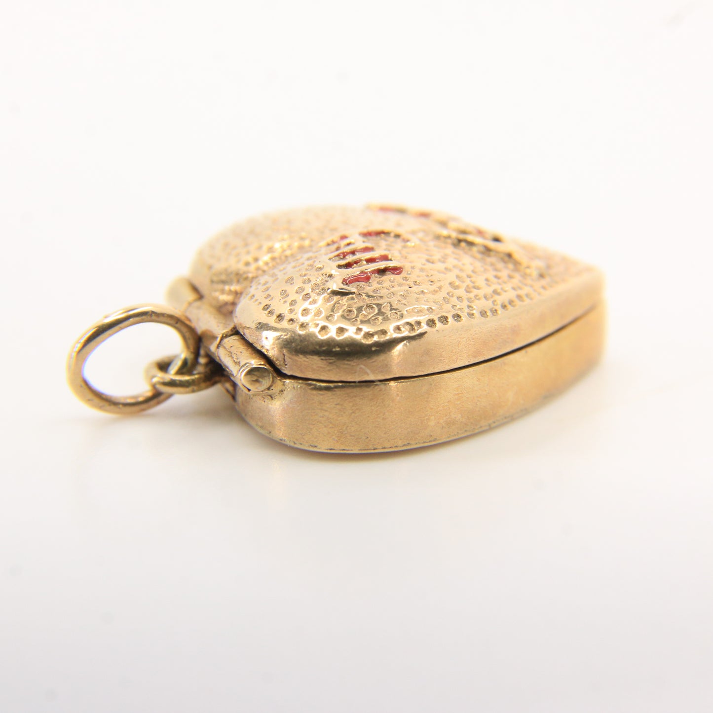 Vintage 9ct Hallmarked Gold Heart Charm – CZ Ring "My Love" Box