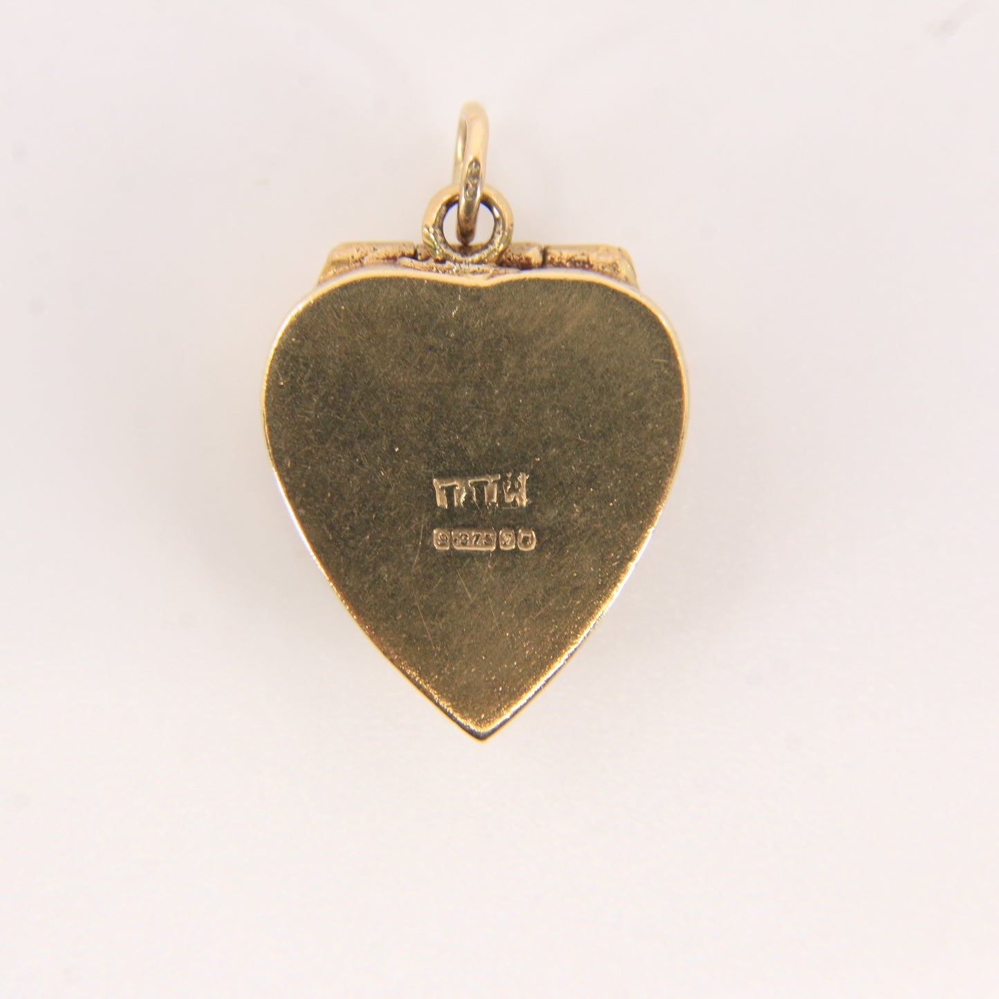 Vintage 9ct Hallmarked Gold Heart Charm – CZ Ring "My Love" Box