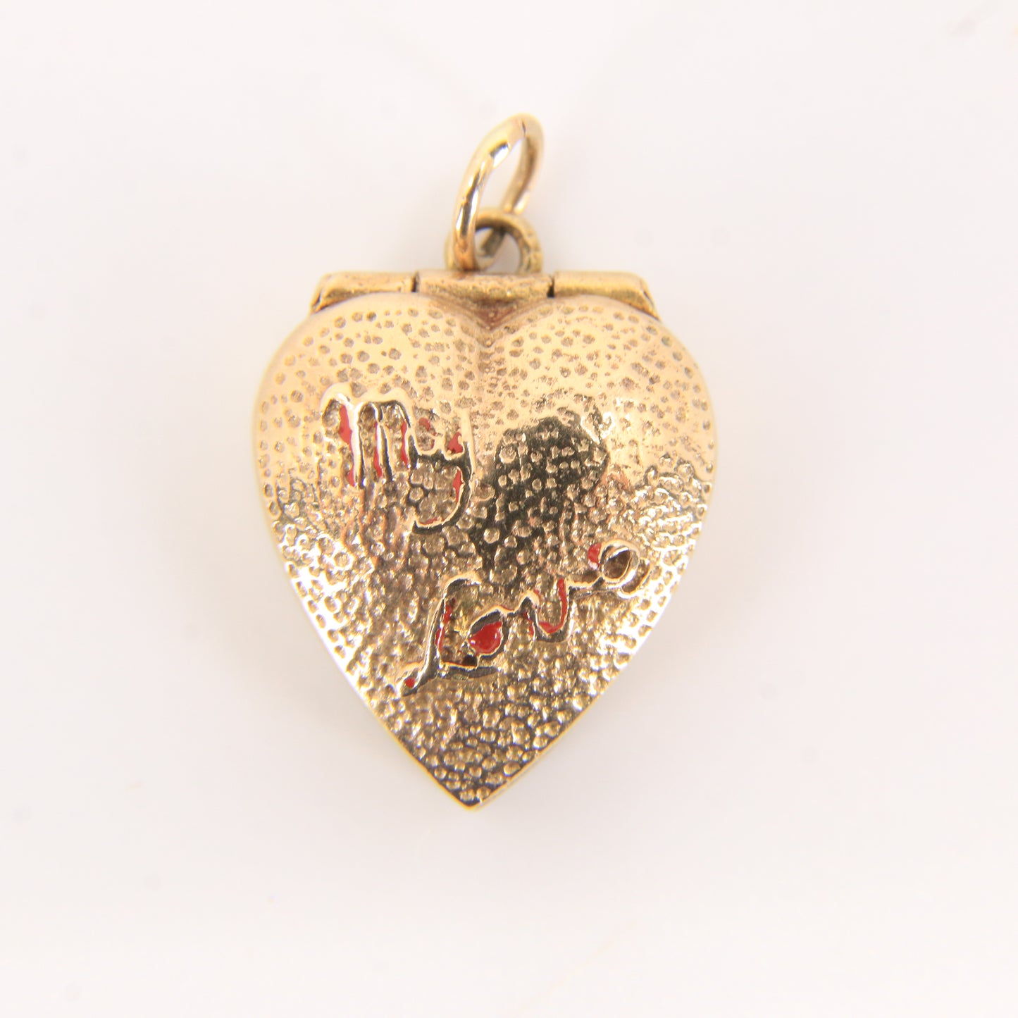 Vintage 9ct Hallmarked Gold Heart Charm – CZ Ring "My Love" Box