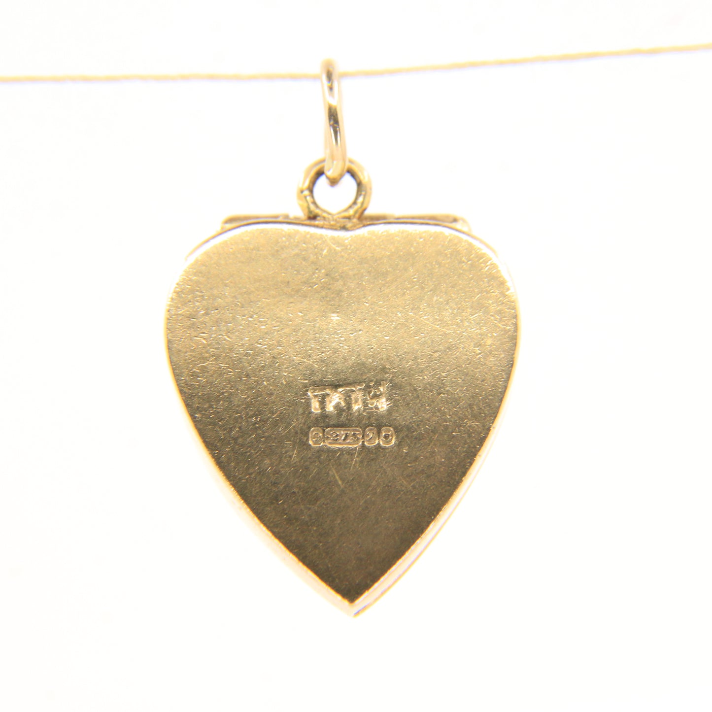 Vintage 9ct Hallmarked Gold Heart Charm – CZ Ring "My Love" Box