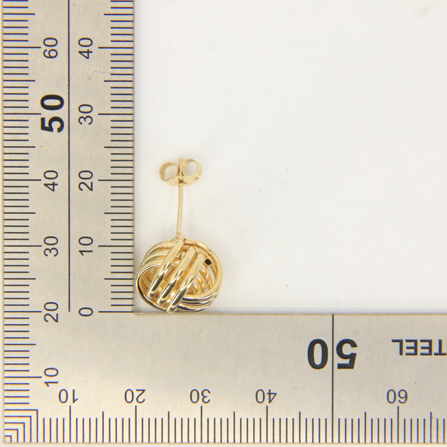 Vintage 9ct Hallmarked Yellow Gold Knot Stud Earrings Classic Design Boxed Gift