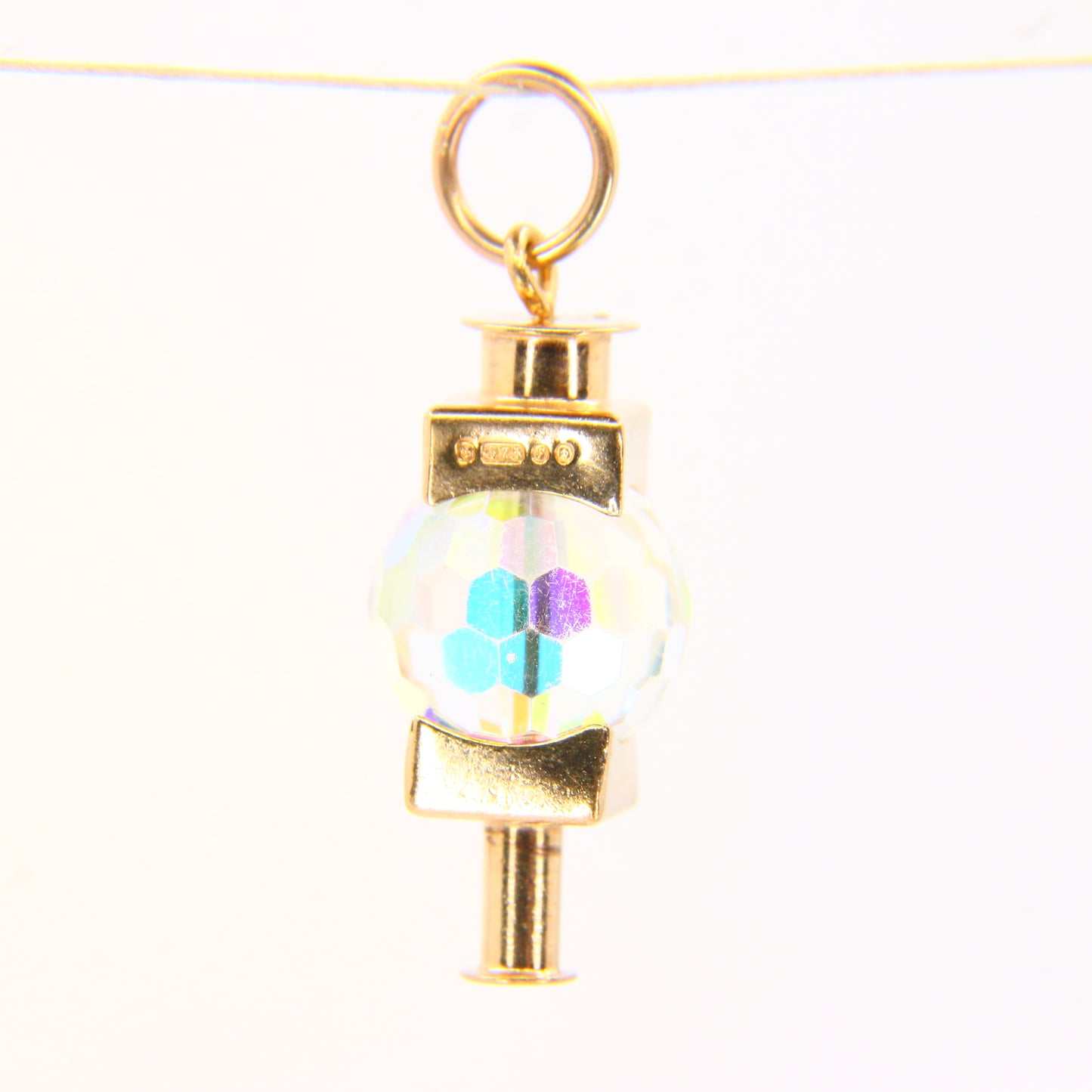 Vintage 9ct Gold Light Charm 9 Carat Hallmarked Yellow Gold Light Pendant