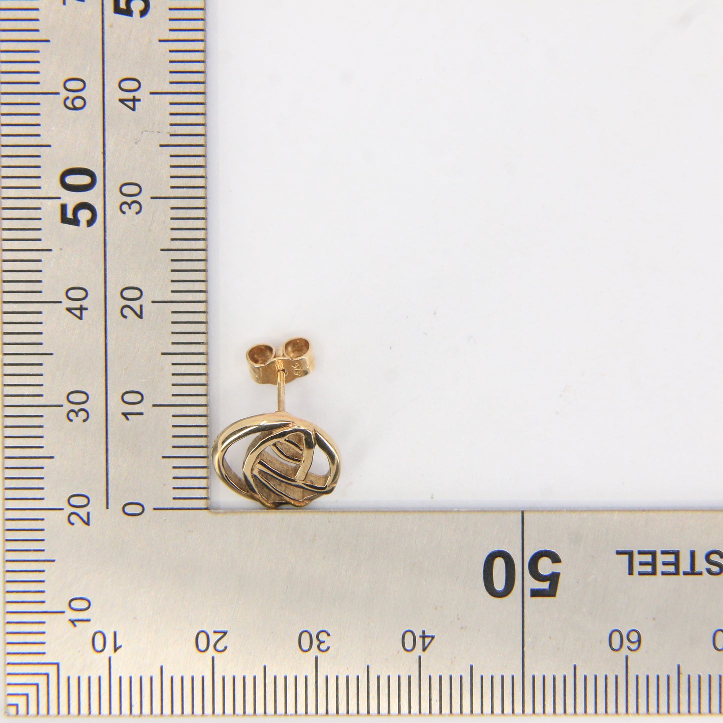 Vintage 9ct Hallmarked Gold Rennie Mackintosh Stud Earrings Art Nouveau Boxed