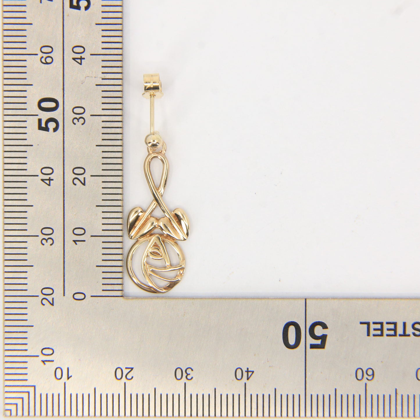 Vintage 9ct Hallmarked Yellow Gold Rennie Mackintosh Drop Earrings Boxed Gift