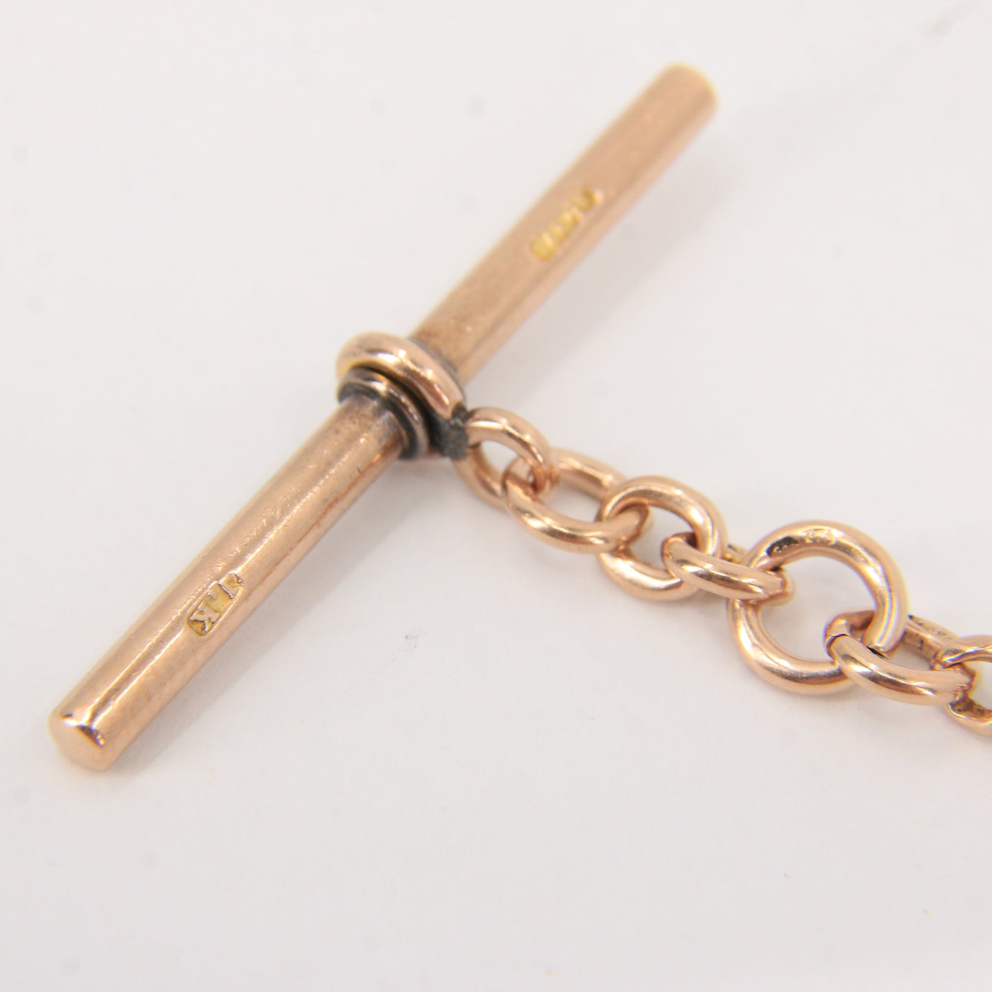 Antique 9ct Hallmarked Gold Watch Chain – 4.2" Swivel T-Bar Extender Gift