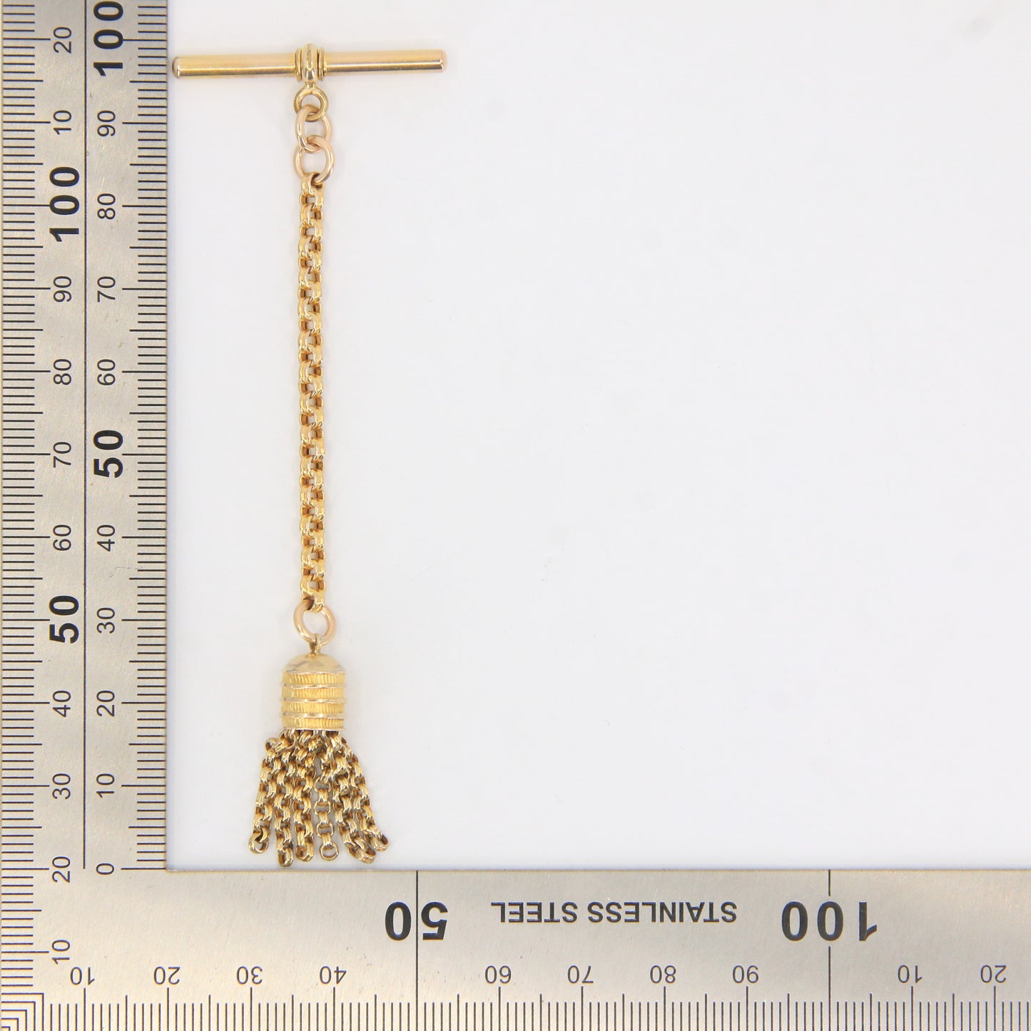 Antique 9ct Solid Gold Tassel T-Bar – Part Albertina Watch Chain Drop
