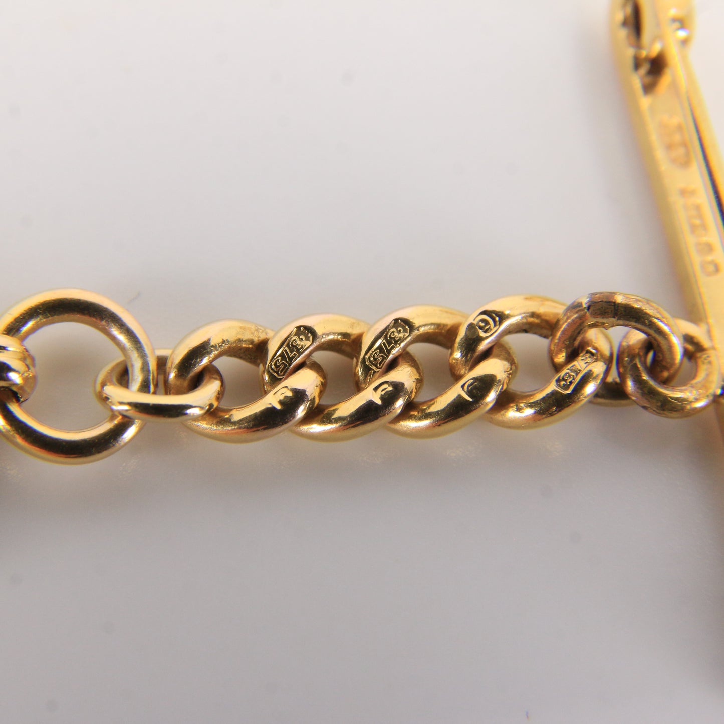 Antique 9ct Hallmarked Gold Spinner Fob – Citrine Brooch & Chain