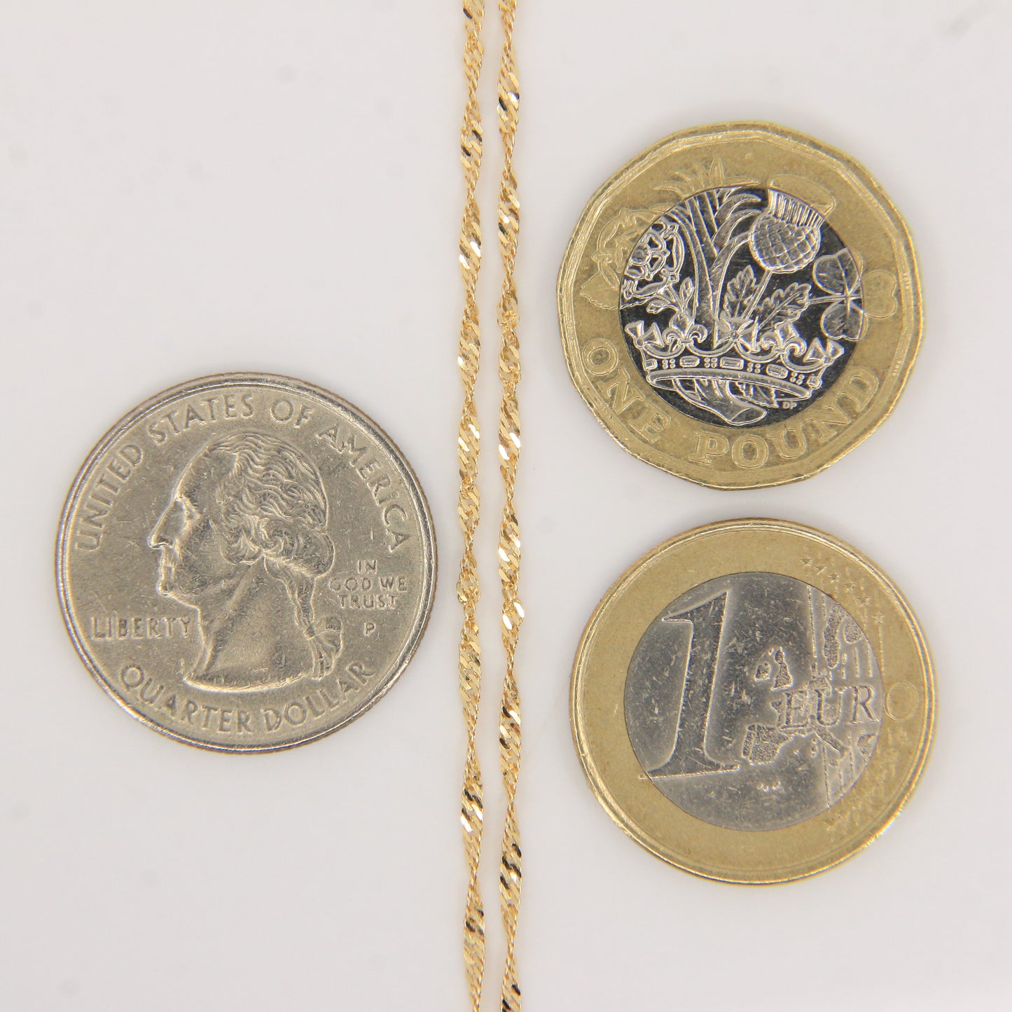 Vintage 18k Yellow Gold Singapore Chain Necklace 18 Inch Adjustable Boxed Gift