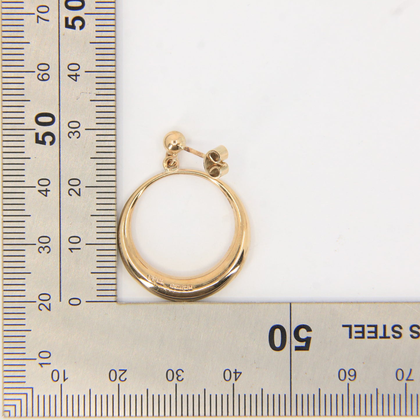 Vintage 9ct Gold Hoop Drop Earrings Hallmarked Crescent Circle Boxed Gift
