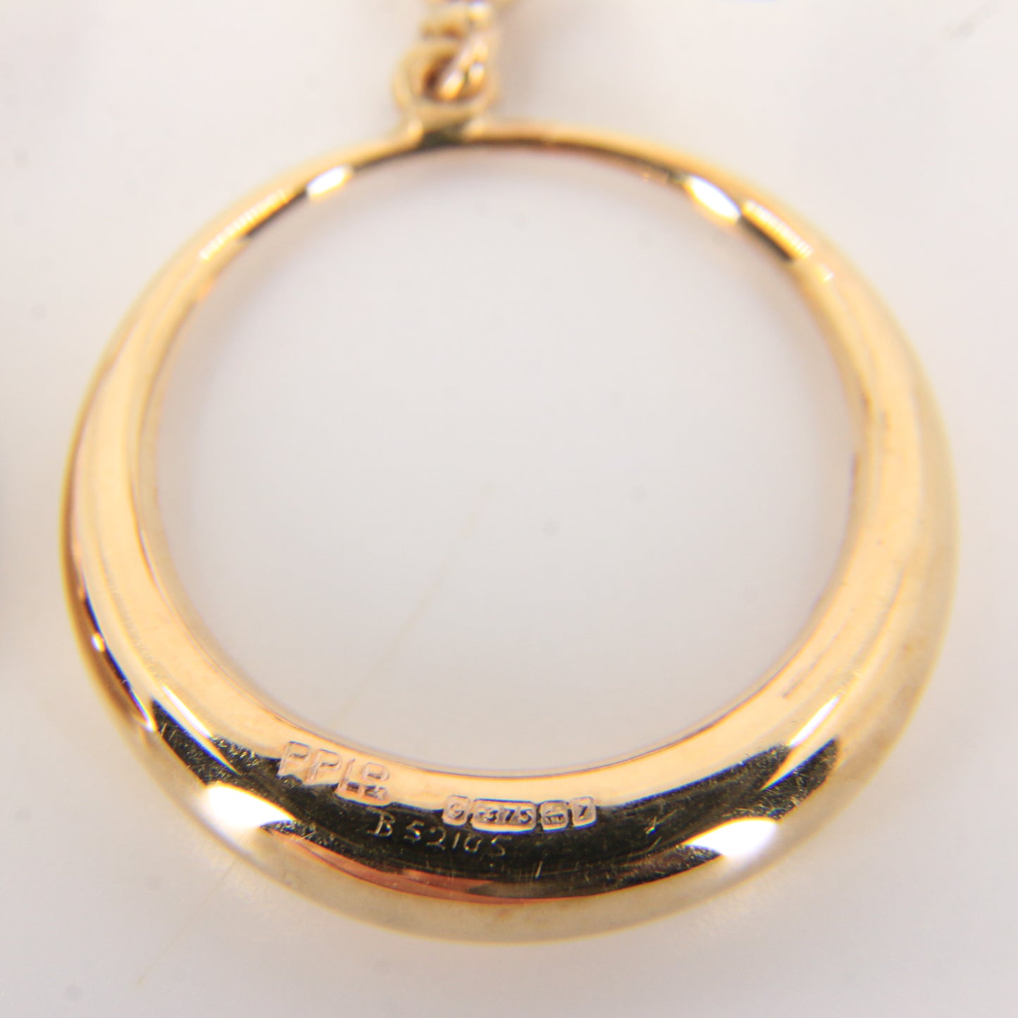 Vintage 9ct Gold Hoop Drop Earrings Hallmarked Crescent Circle Boxed Gift